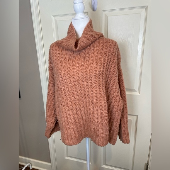 Free People Fluffy Fox Chunky Knit mock neck Sweater - Picture 2 of 12